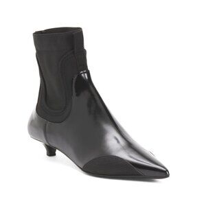 THEORY Black Made In Italy Patent Leather 305 Double Goring Chelsea Boots